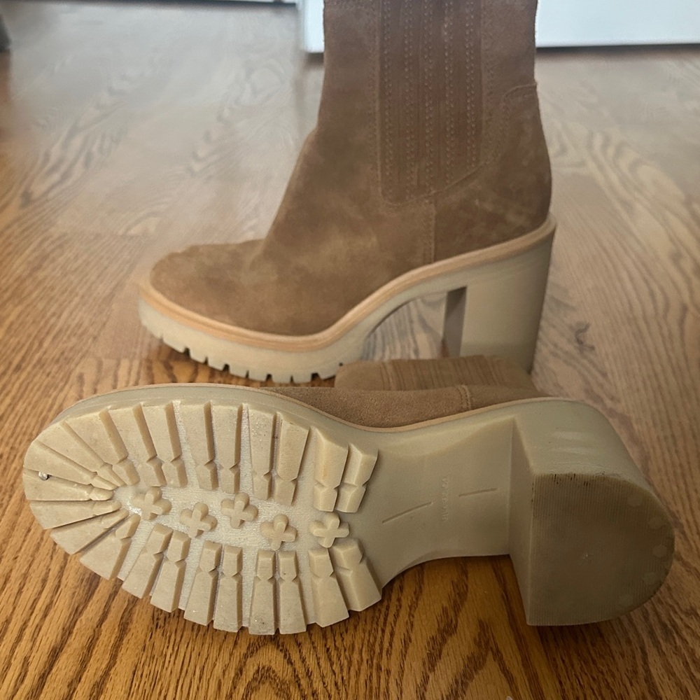 Dolce Vita Tan Suede Heeled Boots - Picture 3 of 3